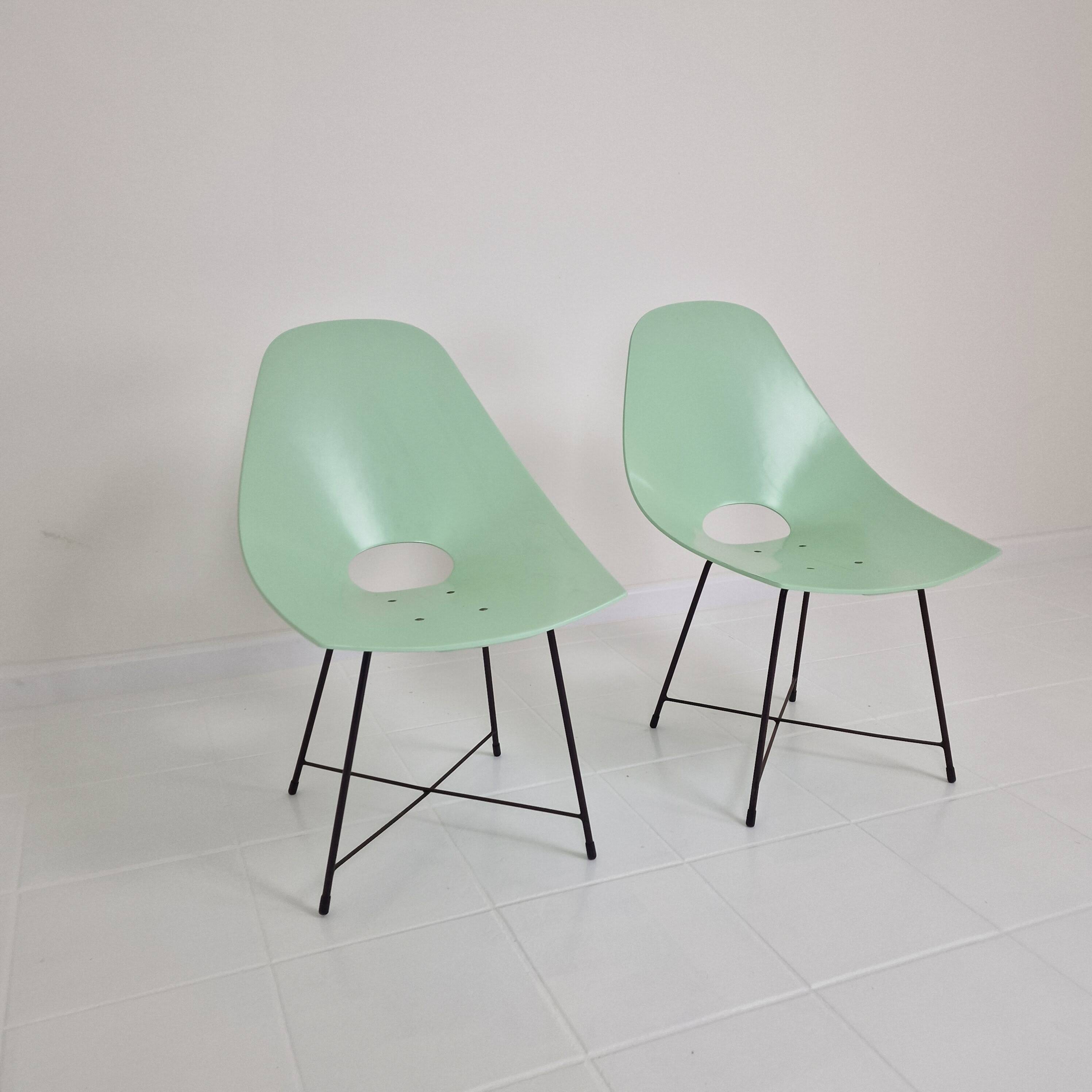 Pair of Augusto Bozzi Chairs for Saporiti, Italy 1950's