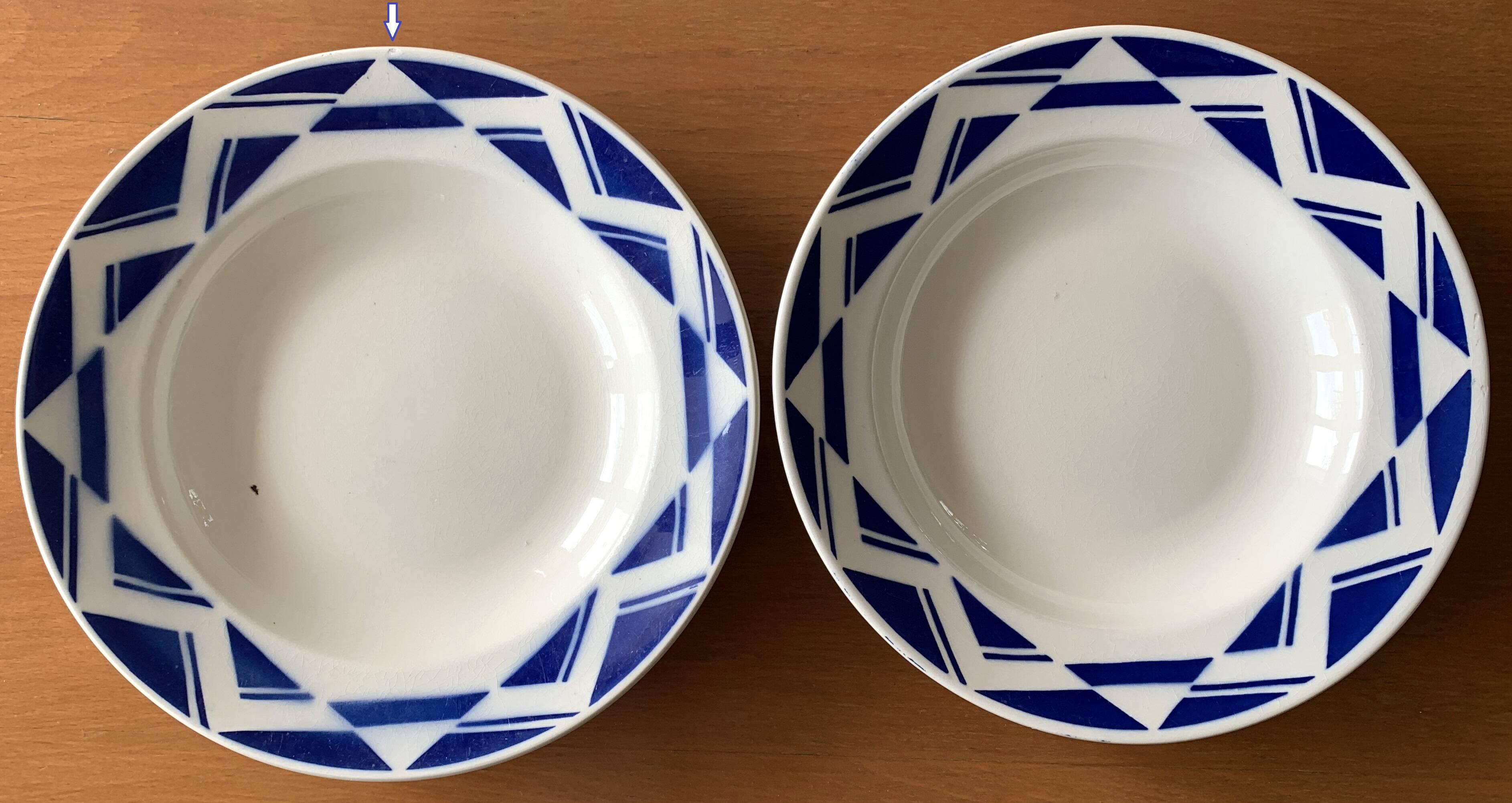 8 old earthenware plates from badonviller