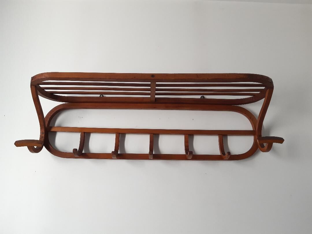 Wooden wall coat holder
