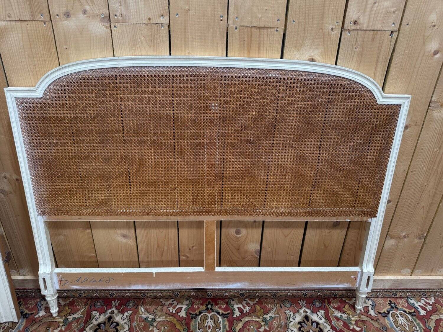Double headboard – Louis XVI style – Lacquered wood & Rattan caning