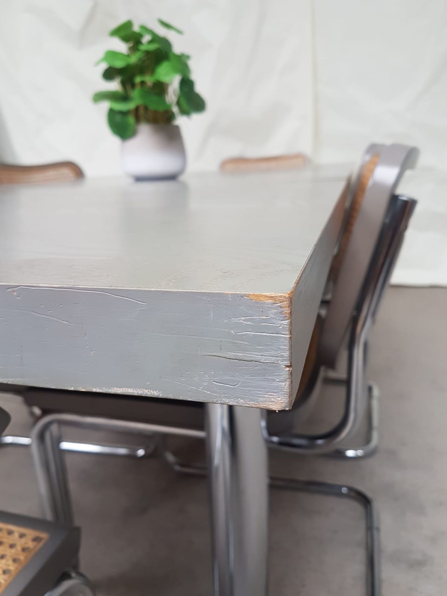 6 Vintage late mid century Marcel Breuer cesca  chairs & a dining table by habitat