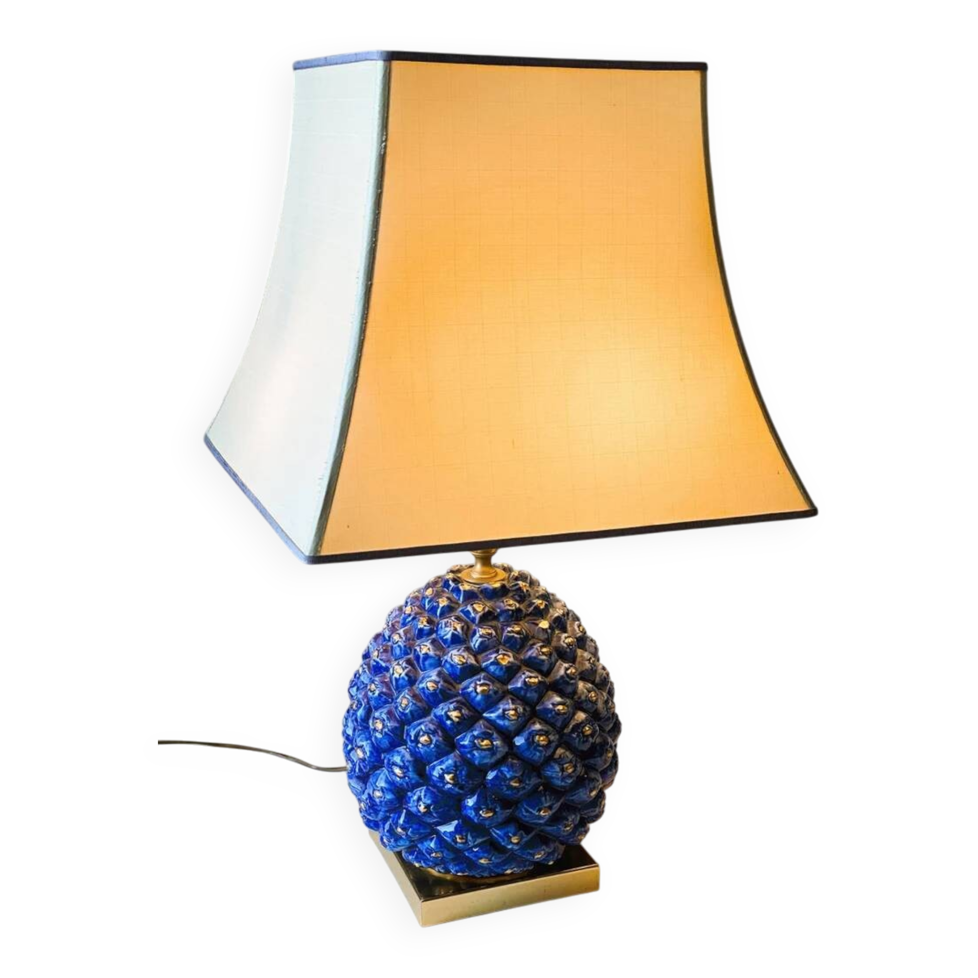 Mid-century Italian ceramic pineapple lamp