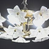 Delicious Murano Ceiling Light White Flowers, 1970