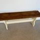 Vintage farmhouse bench made of solid wood