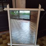 white bamboo mirror