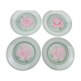 4 plates Hermès Peonies 25cm