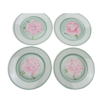 4 assiettes Hermès Pivoines 25cm