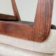 Pair de tabourets en bois et tissu beige