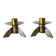 Pair of brutalist candlesticks in brass, Denmark, 1970s