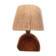Brutalist lamp olive wood and wool lampshade