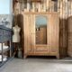 Armoire Art déco 3 portes en chêne, rénovée