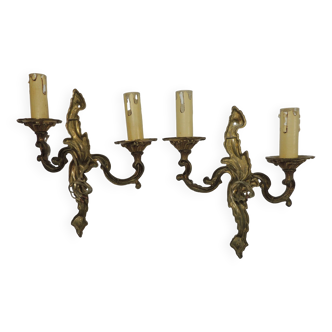 Pair of FBR/vintage bronze wall lights