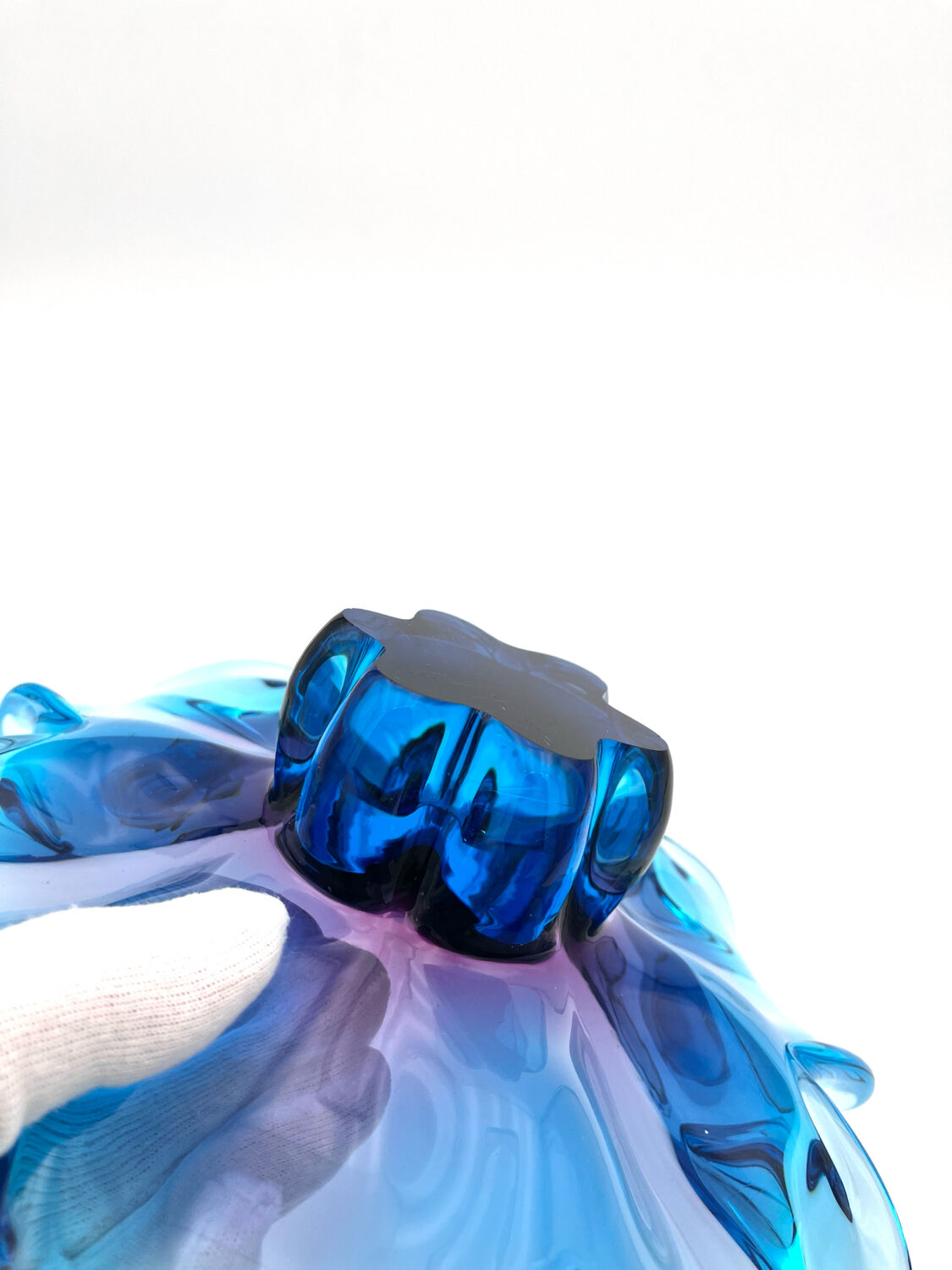 Coupe Centrepiece - Solid Bohemian Crystal - Amethyst Blue