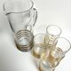 Vintage glassware set with decanter – golden spirals, France 1960