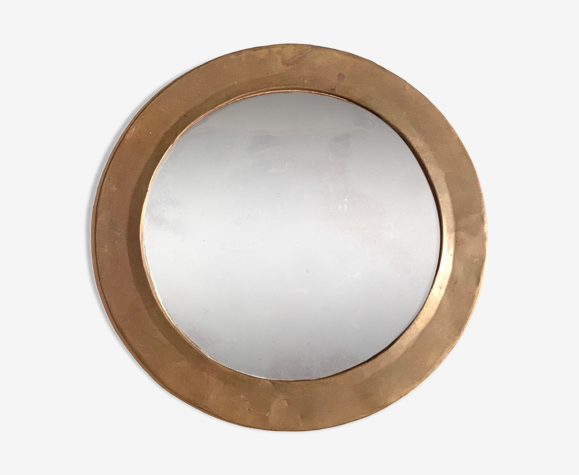 Miroir rond marocain en laiton années 70 49cm