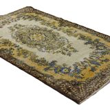 Turkish Anatolian Handmade Vintage Area Rug 214 cm x 126 cm