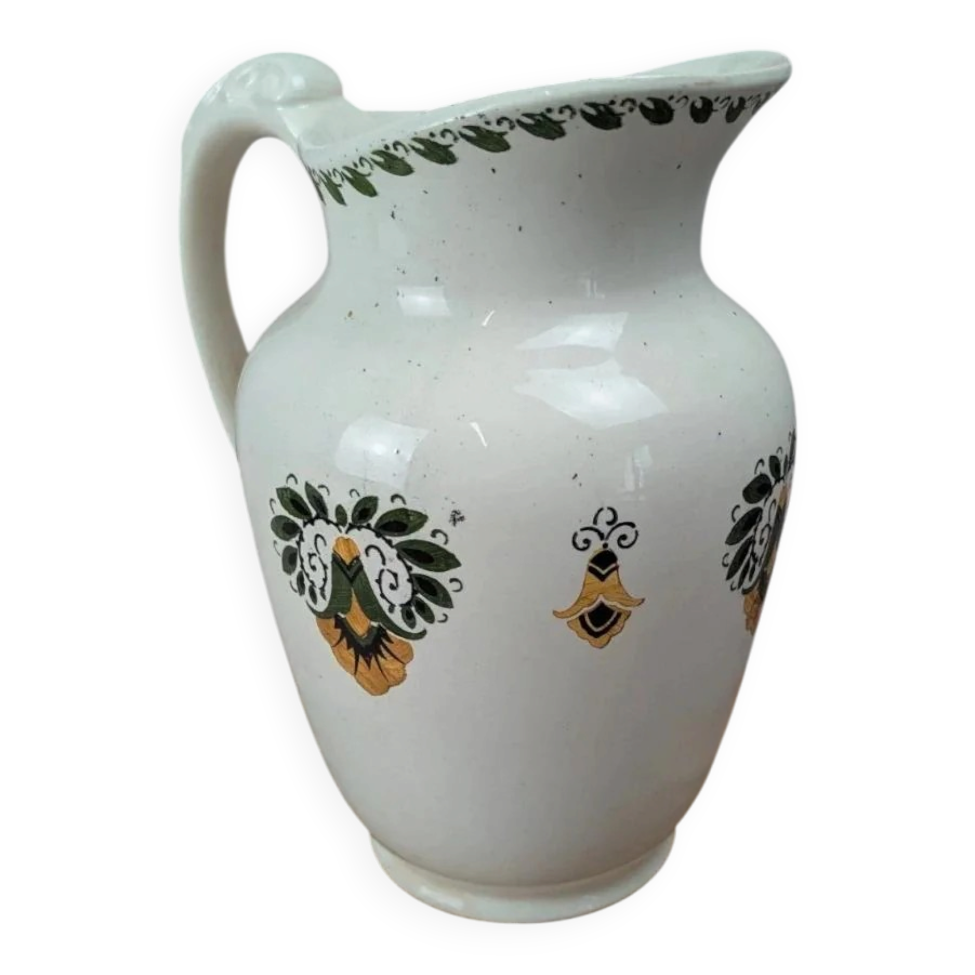 Large antique jug Villeroy & Boch 🌿 glazed earthenware with floral decoration