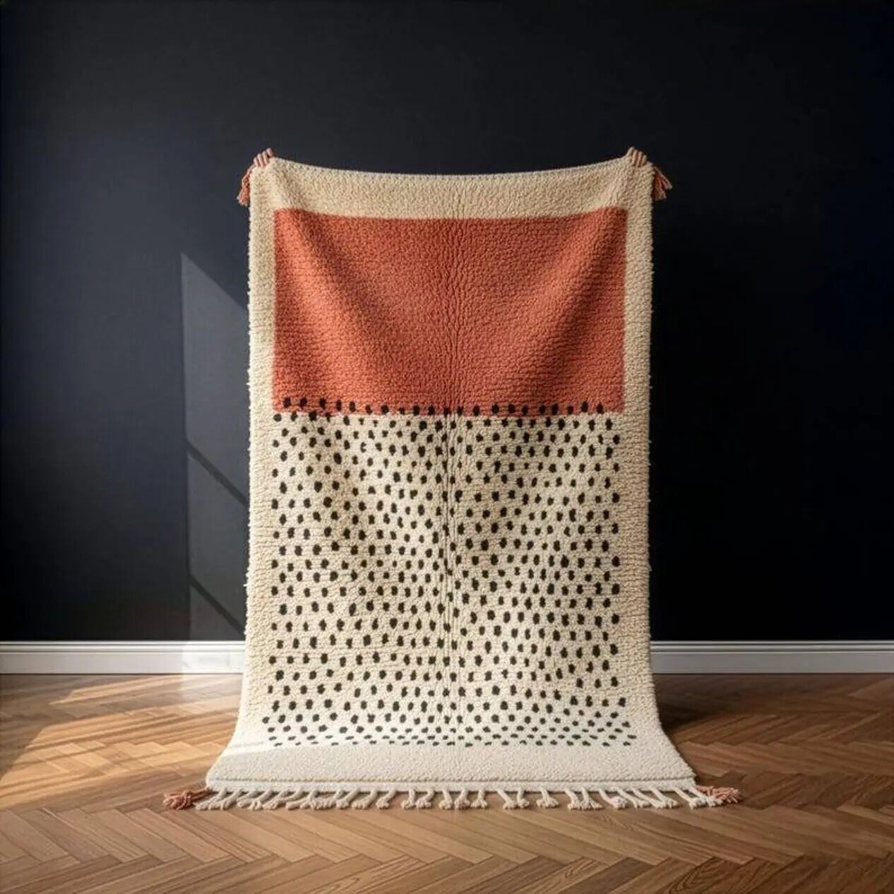Tapis tissé à la main 250x150 cm, laine, rose, Maroc
