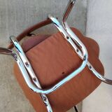 Set of 2 kitchen chairs in imitation leather from the 60s and 70s