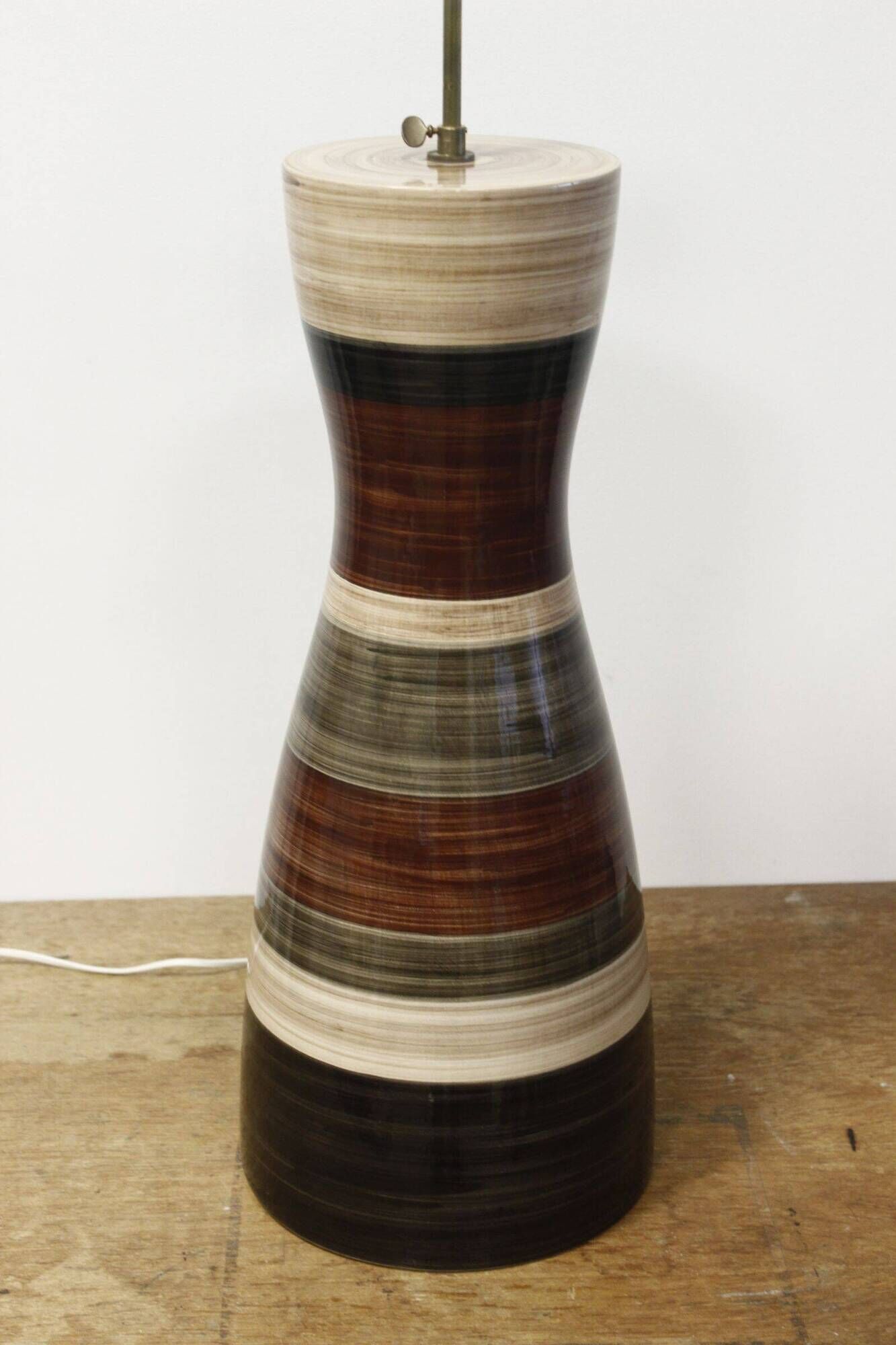 ceramic diabolo lamp base from Faïenceries de Charolles for Roche Bobois