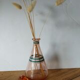 Vintage decanter hand-painted pink glass