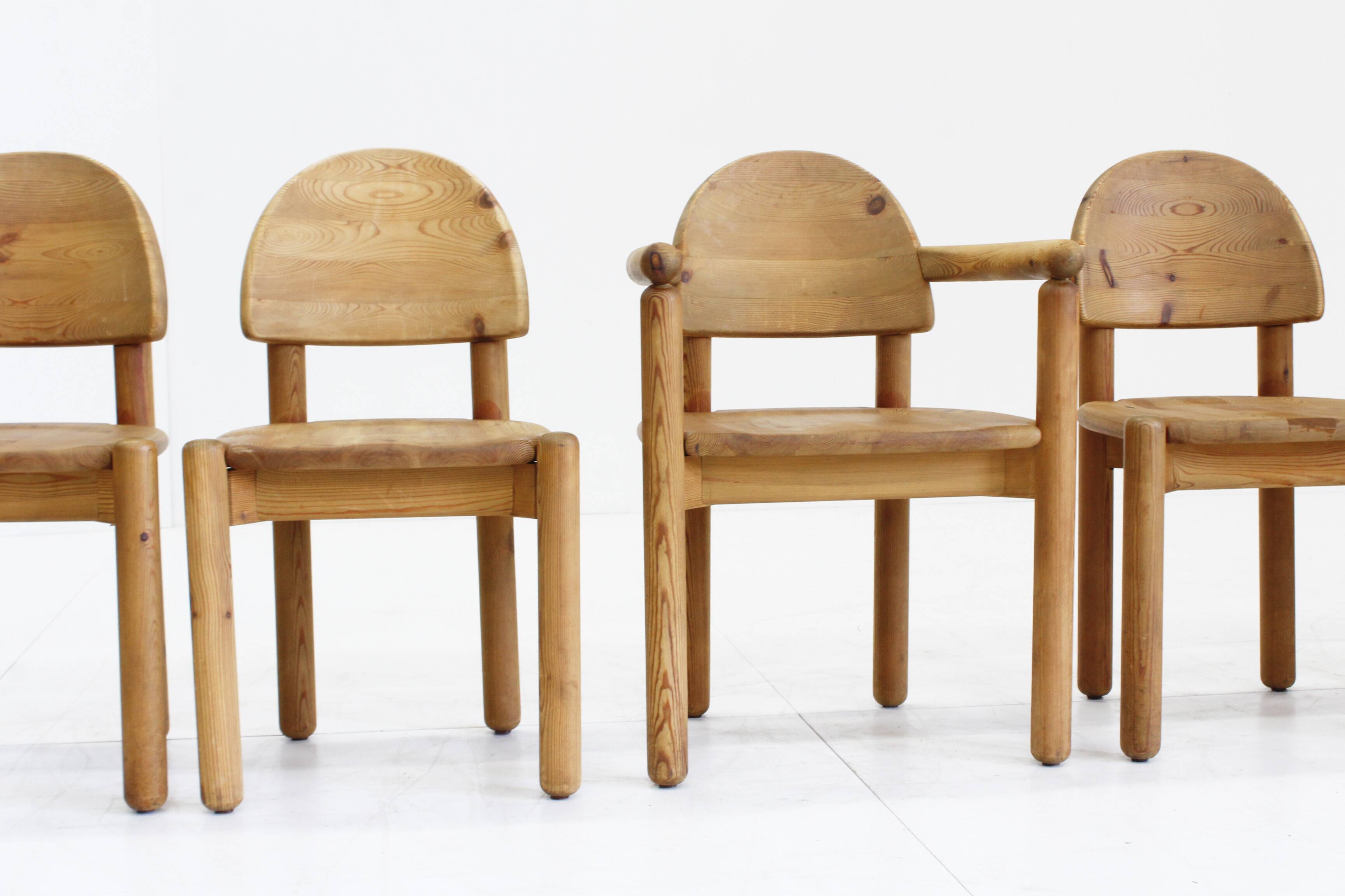 6 x Vintage Dining Room Chairs by Rainer Daumiller pine wood, Denmark, 1970