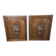 Paire de portes en bois sculpté en noyer