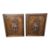 Paire de portes en bois sculpté en noyer