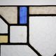 Art Deco Leaded Glass Panel with Geometric Cross Motif, Belgium, Circa 1920