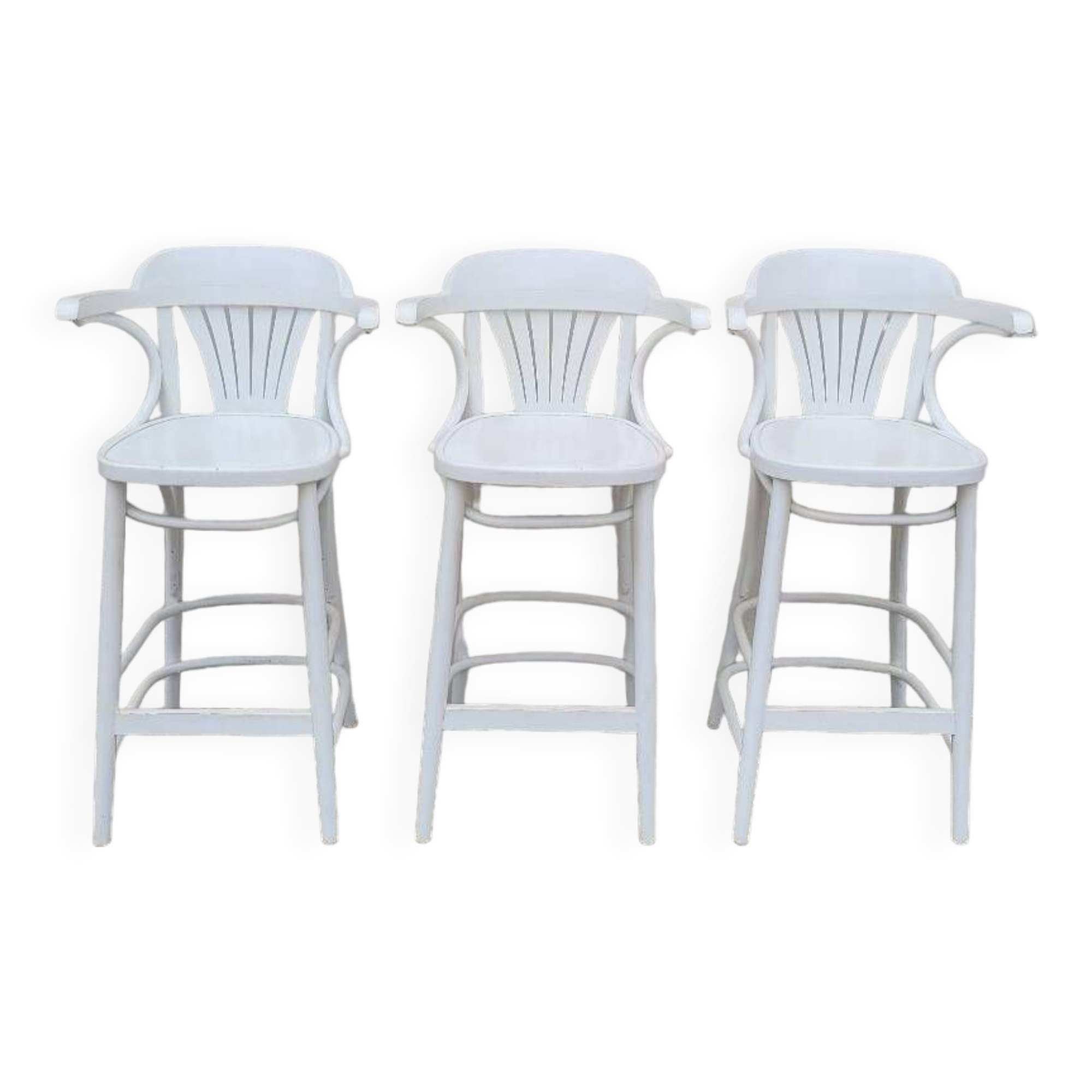 Set of 3 bentwood restaurant bar stools bistro
