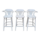 Série de 3 tabourets de bar en bois courbé