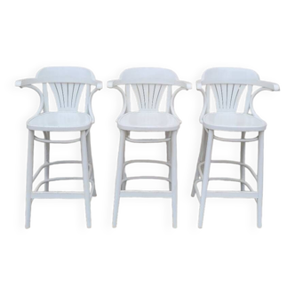 Set of 3 bentwood restaurant bar stools bistro