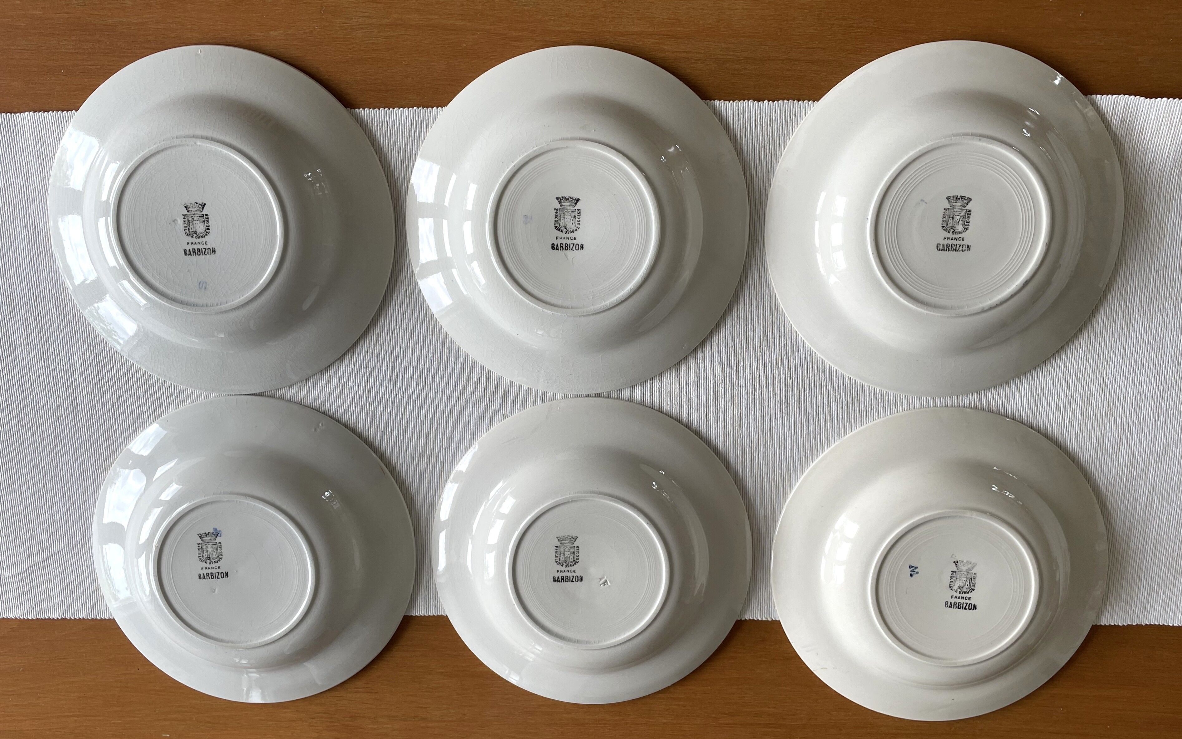 6 antique deep plates in Gien earthenware