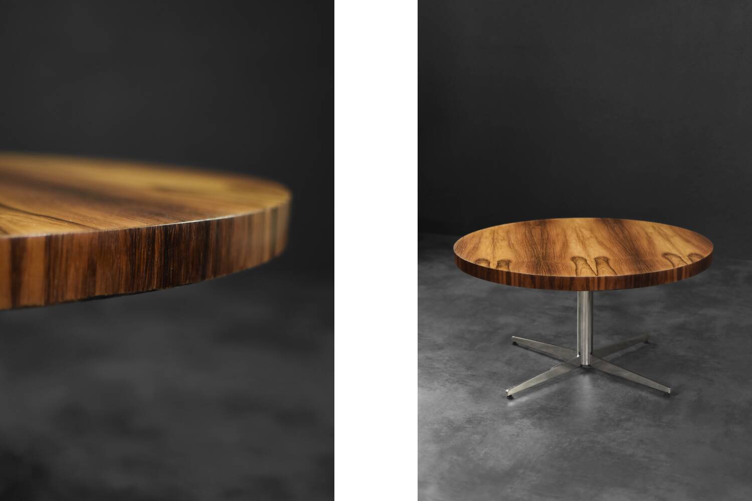 Mid-Century German Modern Round Rosewood Coffee Table from Ilse Möbel