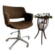 Fauteuil de bureau marron à roulettes, Allemagne 1970