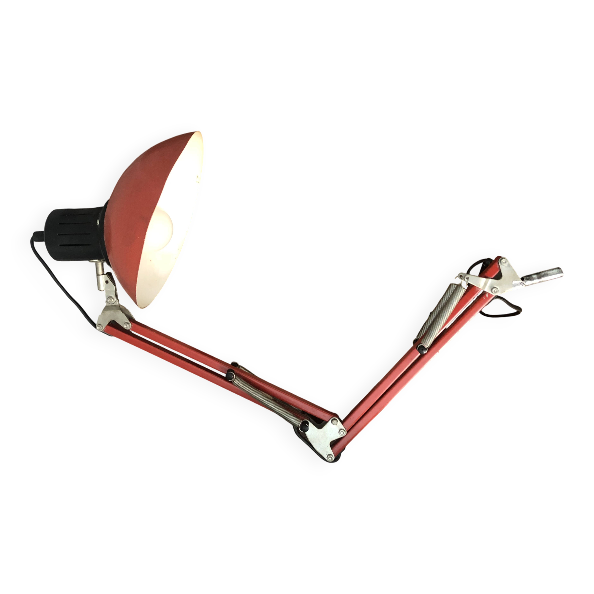 Lampe de bureau vintage architecte rouge