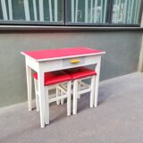Table with two vintage matching stools