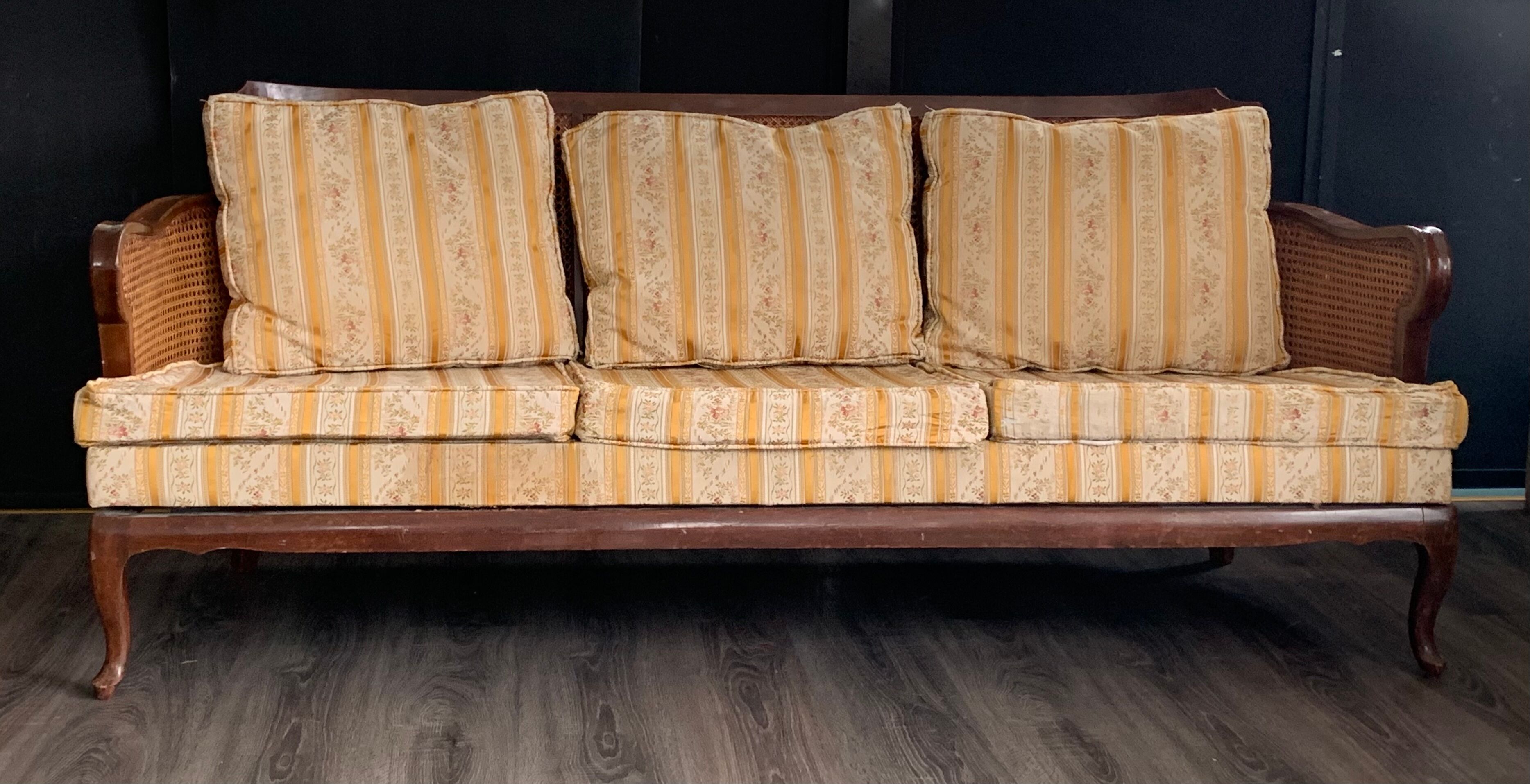 Wooden sofa and cannage