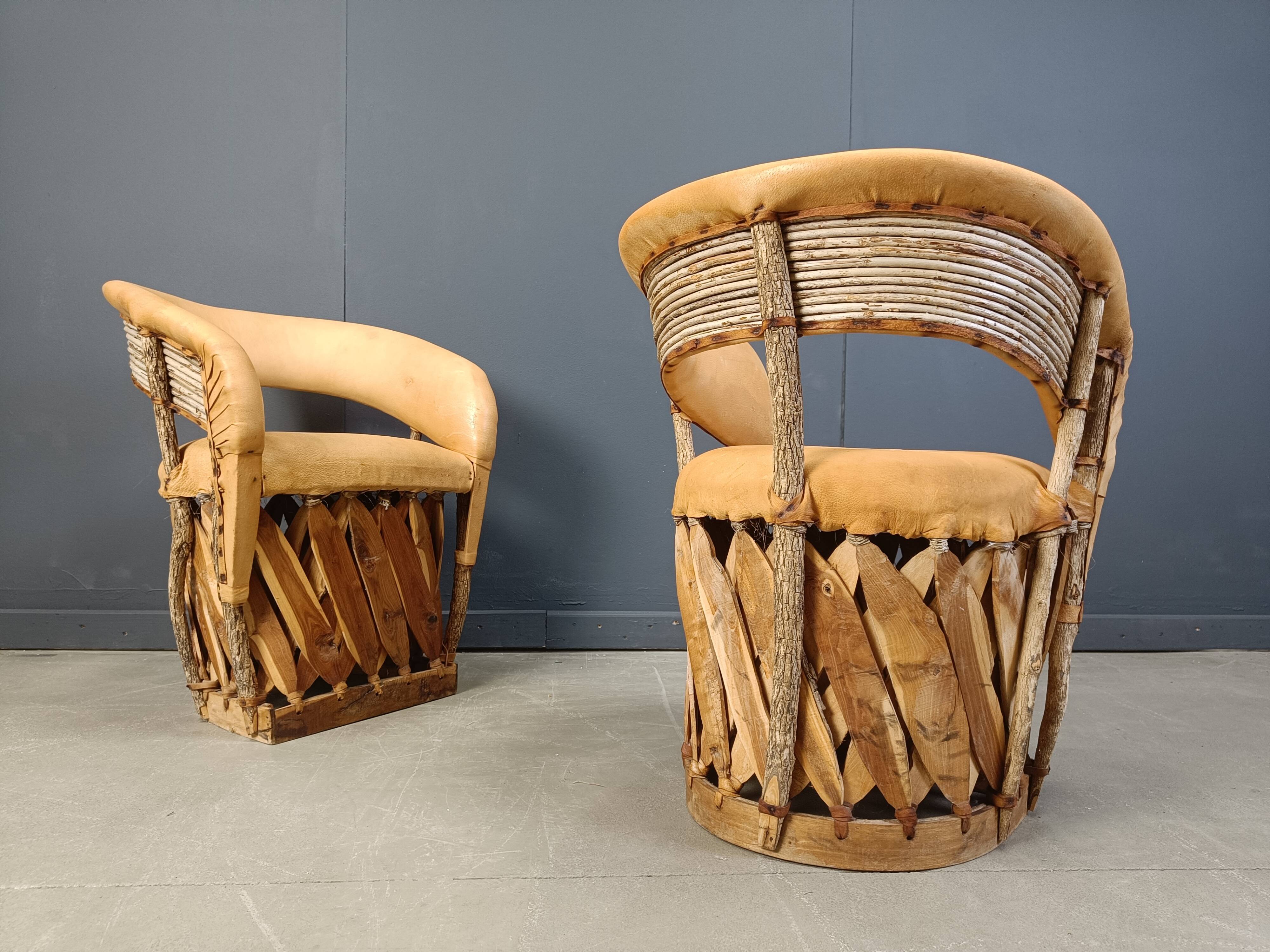 Vintage art populaire mexican dining chairs set of 6, 1970s