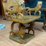 African tribal ensemble of 4 pieces of furniture for dignitaries of the Kingdom of Dahomey, Benin.