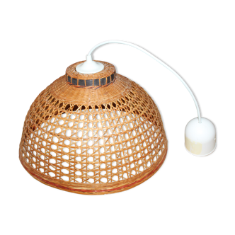 Braided bamboo hanging lamp