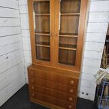 vintage 1960s bookcase/dresser with built-in chest of drawers