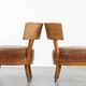 Set of 2 vintage design cocktail chairs/armchairs made of sheepskin leather