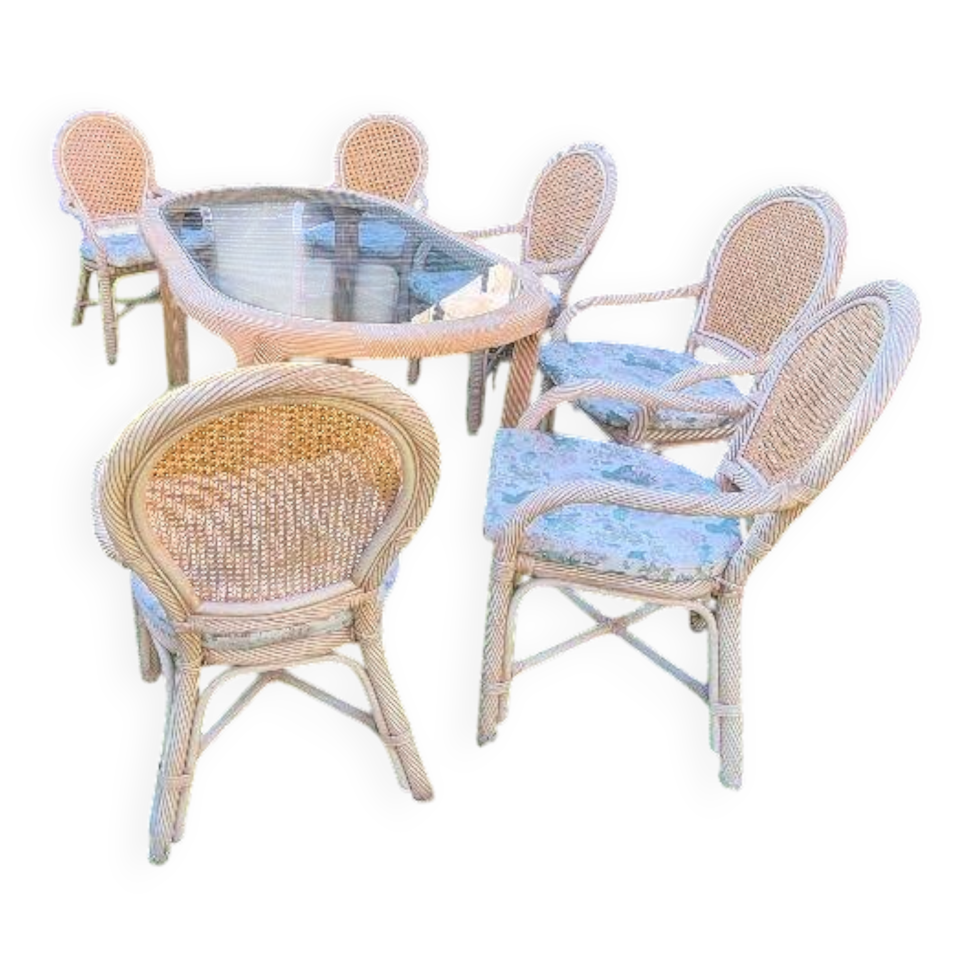 Rattan garden furniture, 1960s Vivai del sud