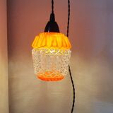 Baladeuse en verre ciselé orange