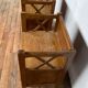 Paire de chevets vintage en chêne clair années 1950 pieds compas
