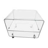 David Lange coffee table on wheels Plexiglas hifi furniture