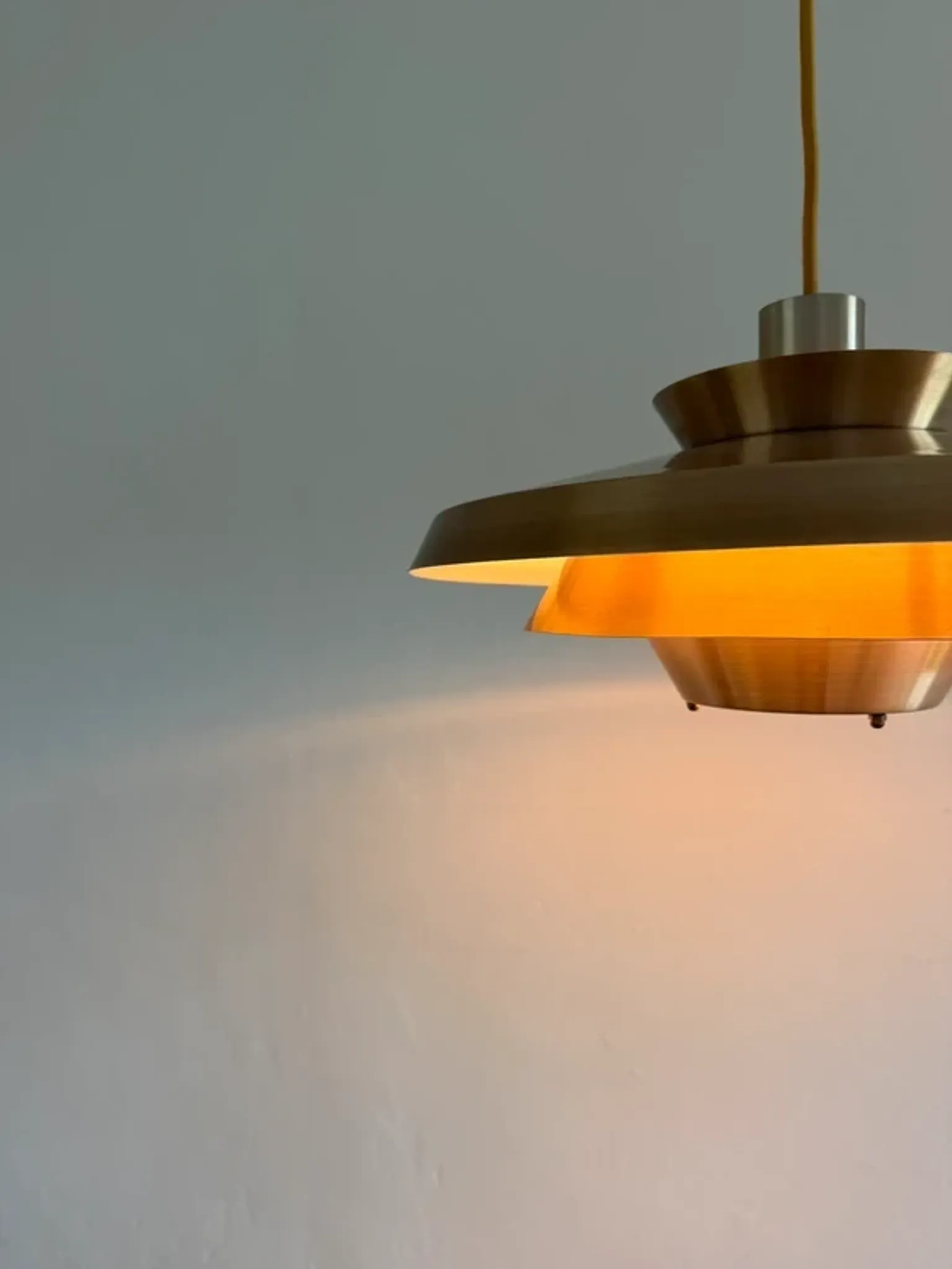 Vintage Danish copper design pendant - multilayered lamp