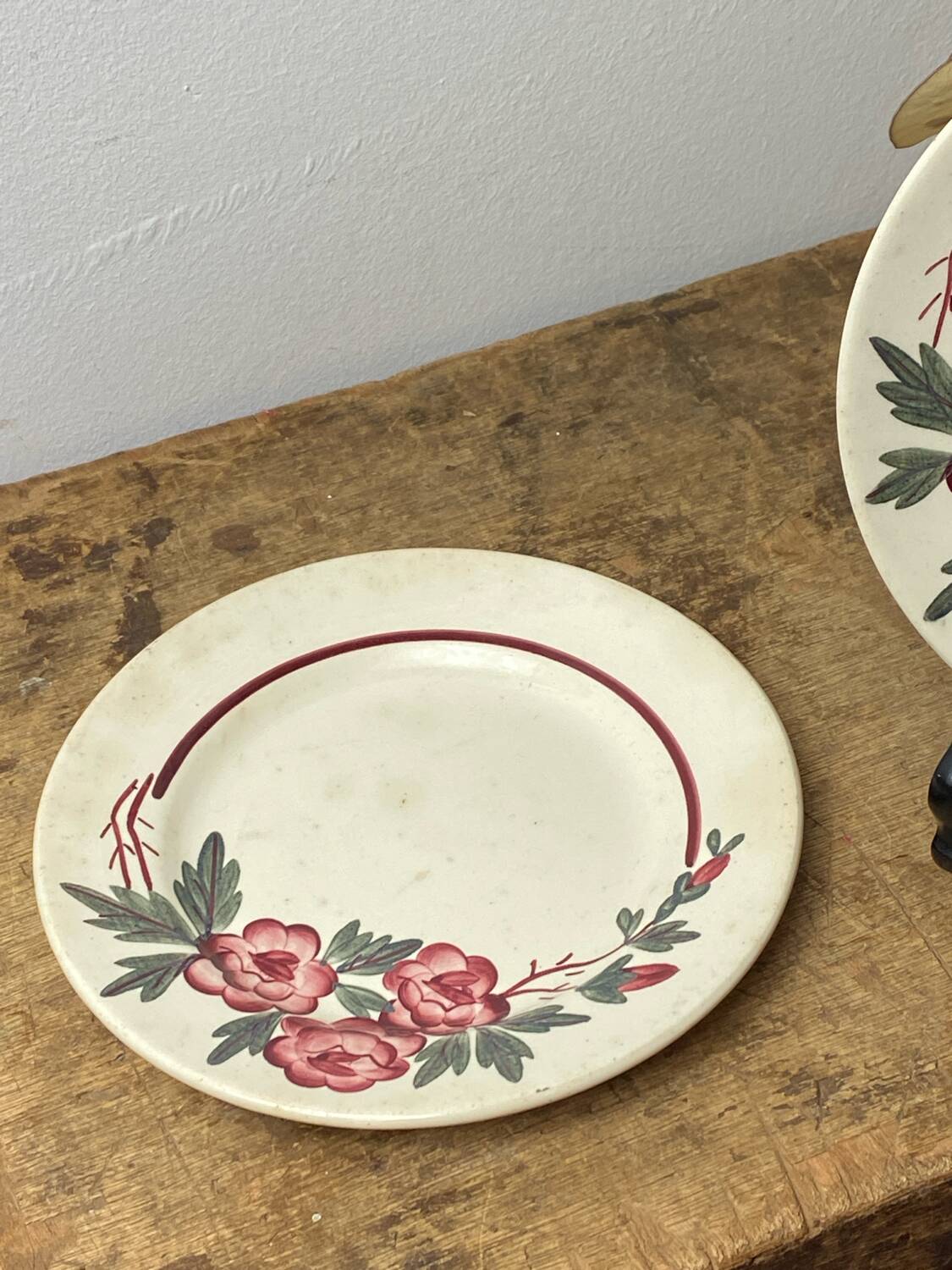 Two Digoin Sarreguemines dessert plates
