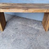 Old patinated solid wood bench 100cm
